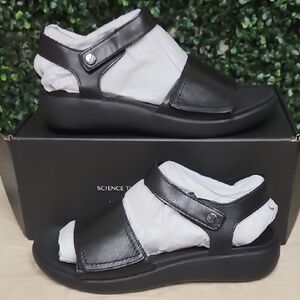 Vionic Awaken Black Leather Sandals